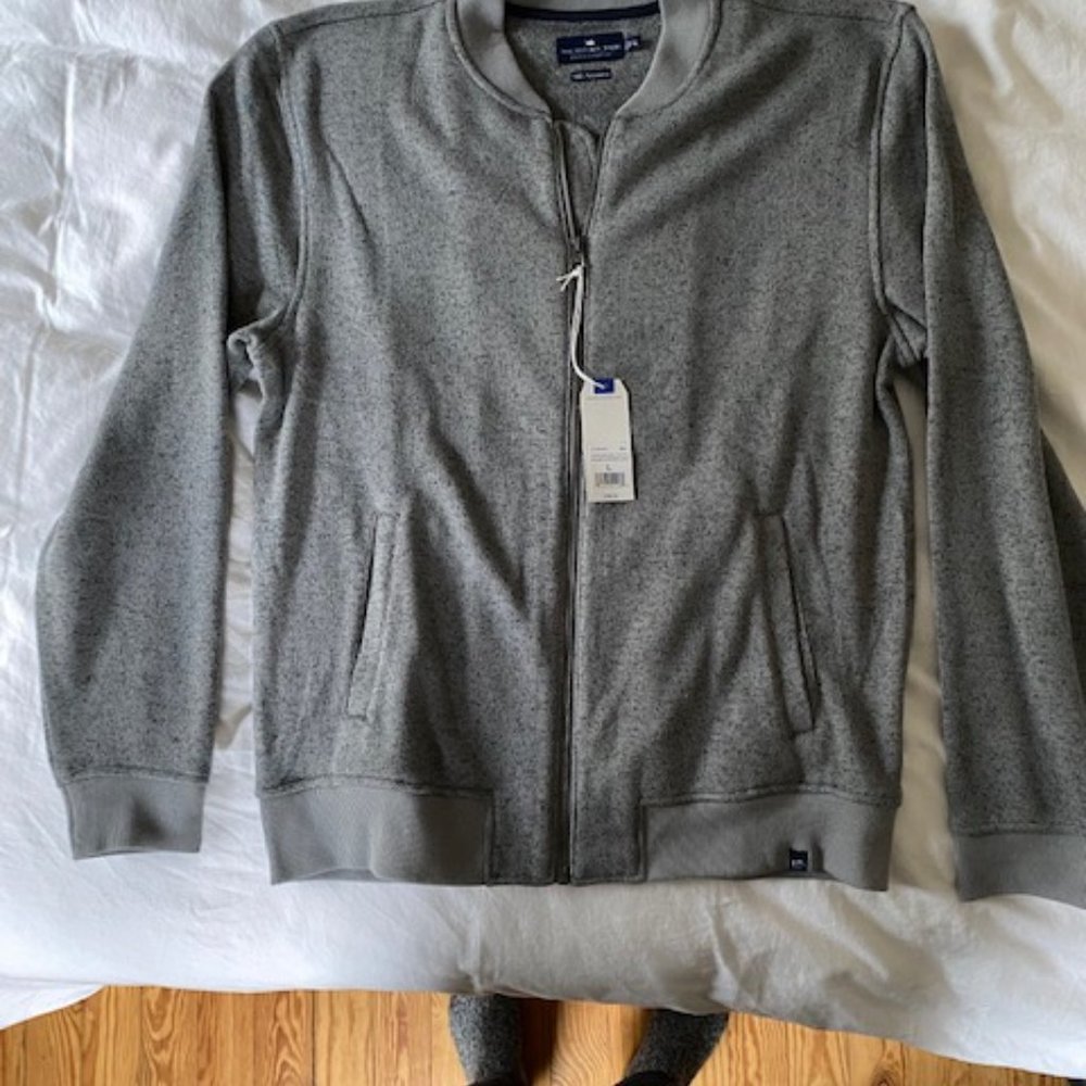 Men's Heathered Gray Zip Up Sweater